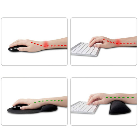 Zestaw ergonomicznych żelowych podkładek Strado - 3 sztuki (Czarny)