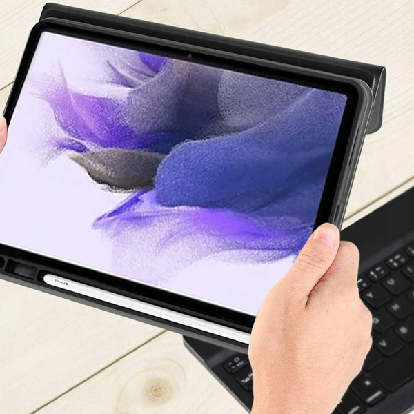Etui z klawiaturą do Samsung Galaxy Tab S7 / S7 Plus, czarne - ochronne z podstawką