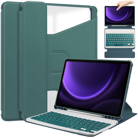 Etui 360 z klawiaturą do Samsung Galaxy Tab S9 / S10 FE 10.9 na Rysik / Samsung Galaxy Tab S10 - ochronne
