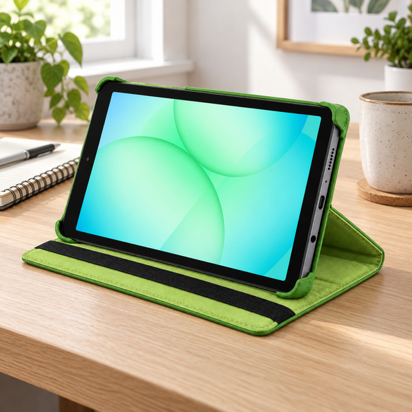 Etui obrotowe do Samsung Galaxy Tab A11 X135/ X133 A9 SM-X115/X110 - zielone