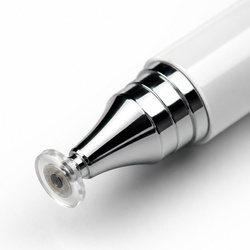 Precyzyjny rysik 2w1 z długopisem stylus pen do tabletu telefonu, biały