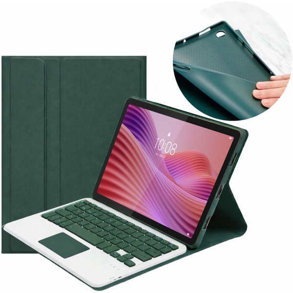Etui z klawiaturą touch do Lenovo Tab 10.1 2025, zielone - ochronne z podstawką
