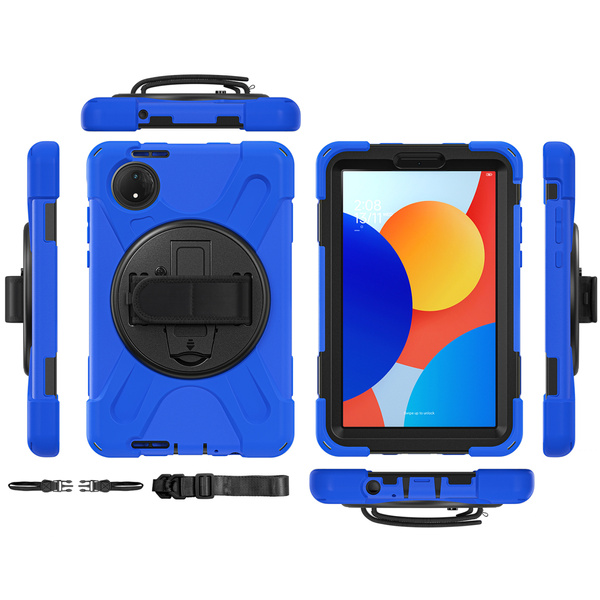 Etui pancerne Shockproof z uchwytem do Xiaomi Redmi Pad SE 8.7 2024 / Redmi Pad SE 8.7, niebieskie - ochronne