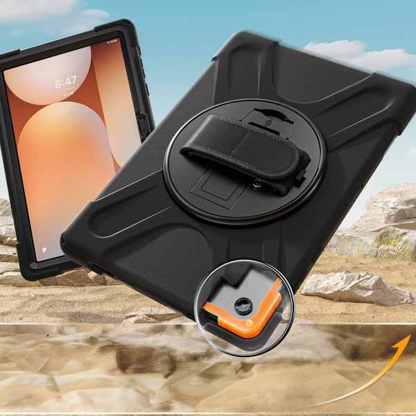 Etui do Samsung Galaxy Tab A11 Plus 10.9 2025 - Pancerne z szybką, uchwytem i paskiem