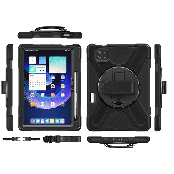 Etui pancerne Armor pasek do Xiaomi Mi Pad 6 / 6 Pro 2023 / 6 Pro, czarne - ochronne z podstawką