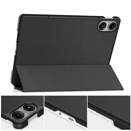 Etui Smart z klapką do Xiaomi Redmi Pad Pro 12.1 2024, czarne - ochronne z podstawką, dostęp do portów i przycisków
