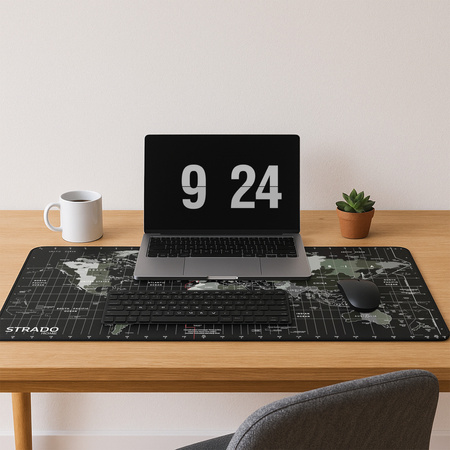 Duża podkładka pod myszkę laptop Gamingowa mata na biurko 90x40 XXL, czarna