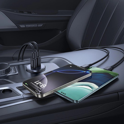 Ładowarka samochodowa do tabletu i telefonu Baseus GoTrip 2 x USB-C 30W, czarna