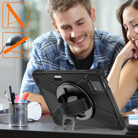 Etui pancerne Armor pasek do Xiaomi Mi Pad 6 / 6 Pro 2023 / 6 Pro, czarne - ochronne z podstawką