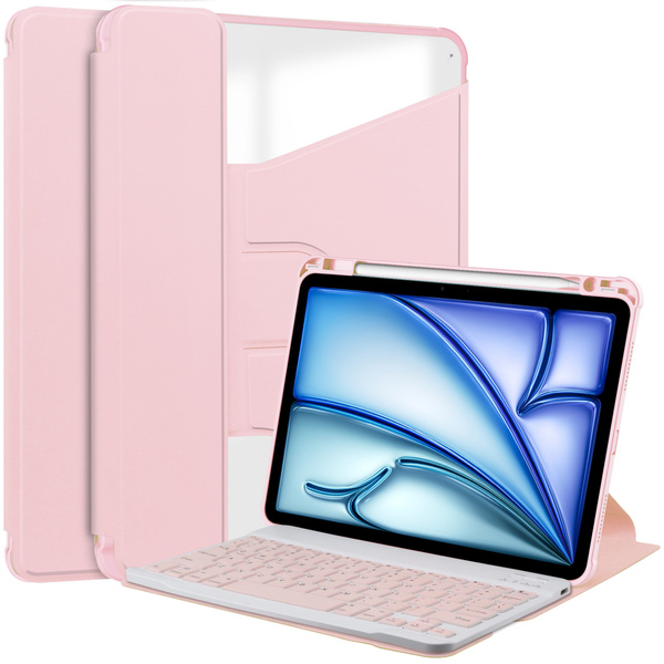 Etui 360 z klawiaturą do iPad Air 11 M4/ M3/ M2 2026/ 25/ 24 ochronne różowe
