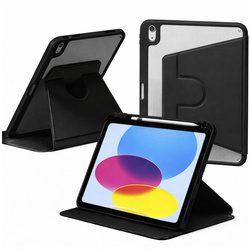 Etui Obrotowe Pencil do iPad 10.9 2022 Gen. 10 / 11 2025 A16 Gen. 11 Wake, czarne - ochronne z podstawką