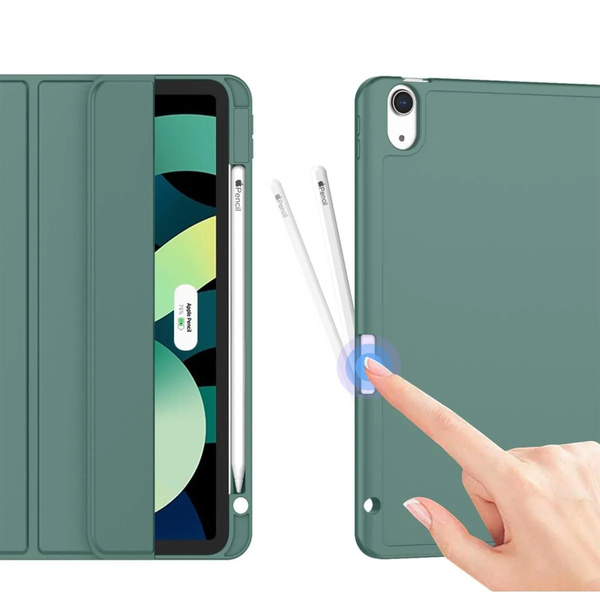Etui Smart Pencil do iPad Air 11 M4 M3 M2, 2026/ 25/ 24, gen. 8/ 7/ 6, zielone - ochronne z podstawką