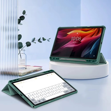 Etui z podstawką klapką Clear Pencil do Lenovo Tab K11 Plus 11.45" TB352FU, zielone