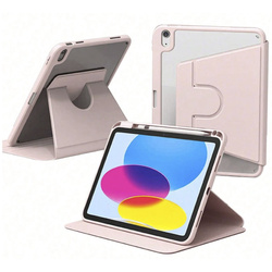 Etui Obrotowe Pencil do iPad 10.9 2022 Gen. 10 / 11 2025 A16 Gen. 11 Wake, różowe - ochronne z podstawką