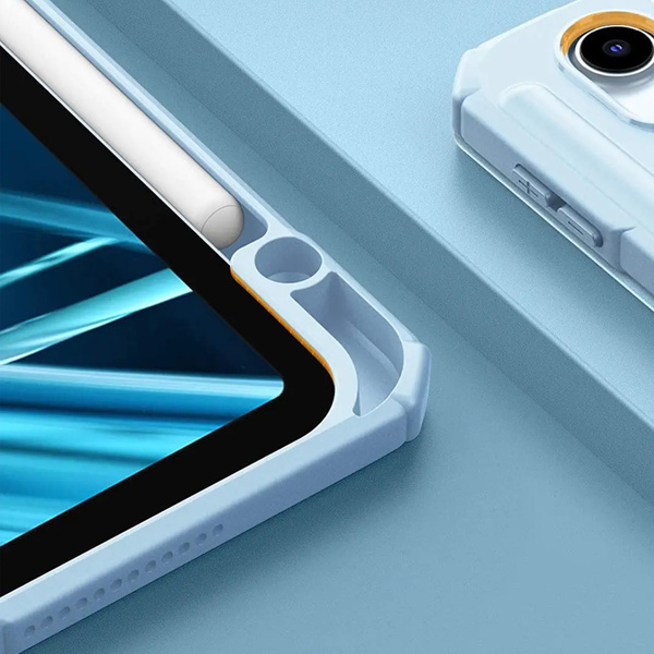 Etui Smart Pencil do iPad Air 11 M4 M3 M2, 2026/ 25/ 24, gen. 8/ 7/ 6, niebieskie - ochronne z podstawką