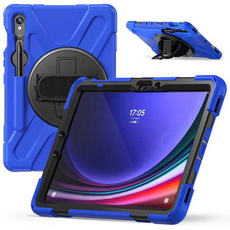 Etui pancerne Shockproof z uchwytem do Samsung Galaxy Tab S9 FE/S9/S10 FE, niebieskie