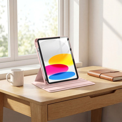 Etui Obrotowe Pencil do iPad 10.9 2022 Gen. 10 / 11 2025 A16 Gen. 11 Wake, różowe - ochronne z podstawką