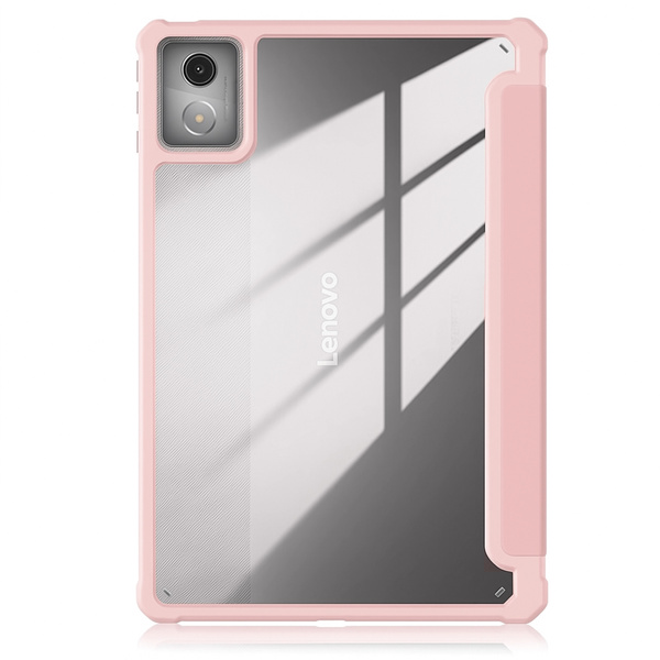 Etui z klapką Clear do Lenovo Tab K11 Plus 11.45 / Lenovo K11 Plus, różowe - ochronne z podstawką