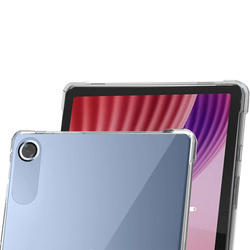 Etui Silikonowe do Lenovo Tab 10.1 2025, przezroczyste - ochronne z podstawką, dostęp do portów i przycisków