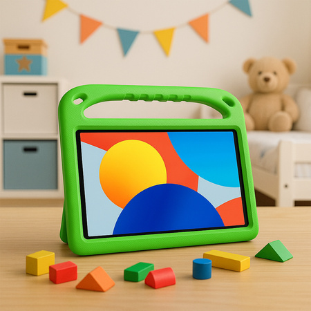 Etui pancerne FunColor futerał z podstawką do Xiaomi Redmi Pad SE 8.7 2024, zielone