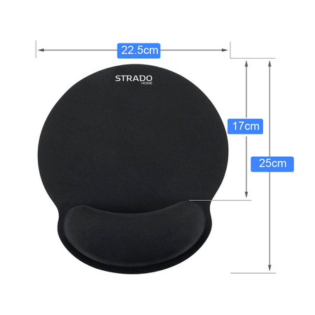 Zestaw ergonomicznych żelowych podkładek Strado - 3 sztuki (Czarny)