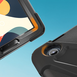 Etui pancerne z uchwytem do Lenovo Tab One 8.7 2025 TB305FU TB305XU z podstawką i paskiem, czarne