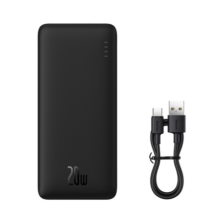 powerbank Baseus Airpow 20W 10000mAh z kablem Baseus Simple Series USB-A USB-C 30 cm, czarny