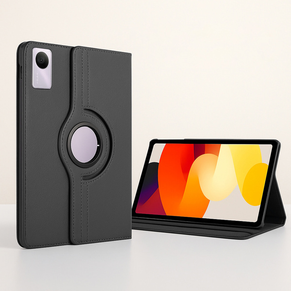 Etui Obrotowe 360 do Xiaomi Redmi Pad SE 2023 11, czarne - ochronne z podstawką, dostęp do portów i przycisków
