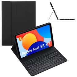 Etui z magnetyczną klawiaturą Bluetooth do Xiaomi Redmi Pad SE 8.7 2024, czarne