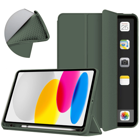 Etui Smart do iPad 10.9 2022 Gen. 10 / iPad 11 2025 A16 Gen. 11 z klapką, zielone - ochronne z podstawką