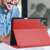 Etui skórzane z kieszeniami do Lenovo Tab M11 10.95, czerwone - ochronne z podstawką, dostęp do portów i przycisków