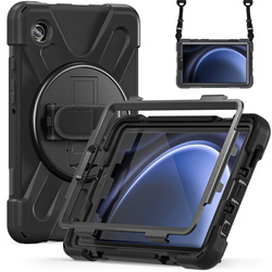 Etui pancerne Shockproof do Samsung Galaxy Tab A9 8 / 8.7 2023, czarne - ochronne z podstawką