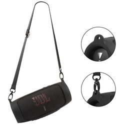 Etui Zestaw + z paskiem do Jbl Charge 5 podróżne karabińczyk / Charge 5, czarne - ochronne z podstawką