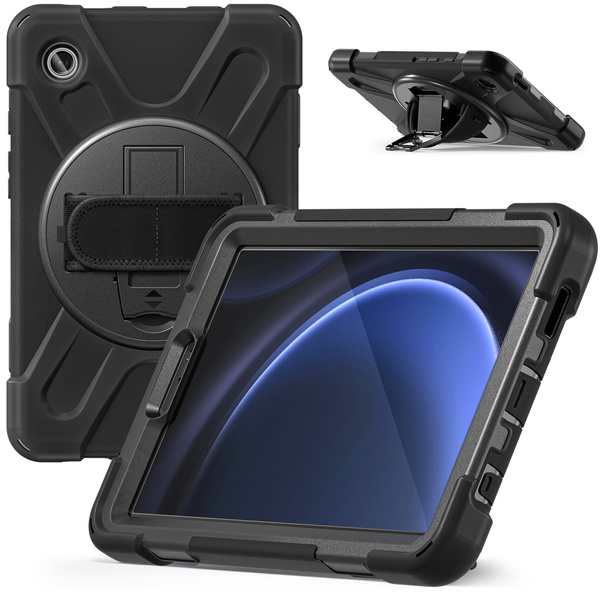 Etui pancerne Shockproof do Samsung Galaxy Tab A9 8 / 8.7 2023, czarne - ochronne z podstawką