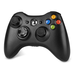 Bezprzewodowy Gamepad pad kontroler na baterie 2xAA do konsoli Xbox 360, czarny