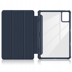Etui z klapką Clear do Lenovo Tab K11 Plus 11.45 / Lenovo K11 Plus, granatowe - ochronne z podstawką