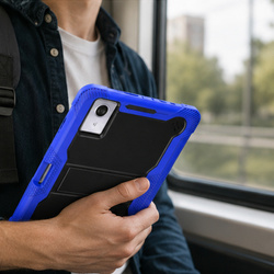 Etui pancerne do Lenovo Idea Tab Plus 12.1 2025 TB361FU TB361ZU, z podstawką, granatowe