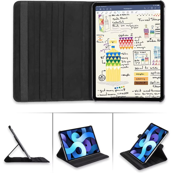 Etui Obrotowe do iPad 10.9 2022 Gen. 10 / iPad 11 2025 A16 Gen. 11, czarne - ochronne z podstawką