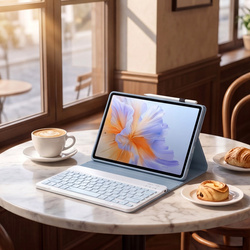 Etui z klawiaturą Bluetooth do Redmi Pad 2 Pro 2025, niebieskie - ochronne z podstawką