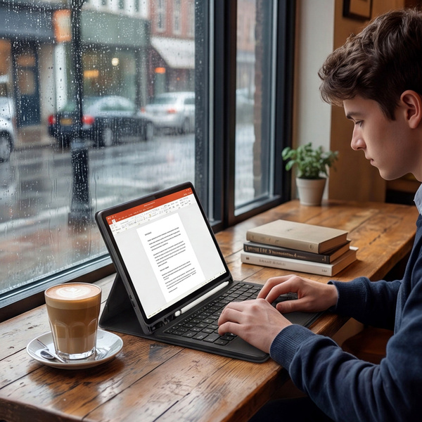 Etui z klawiaturą do Lenovo Tab One TB305FU - ochronne z podstawką, dostęp do portów i przycisków