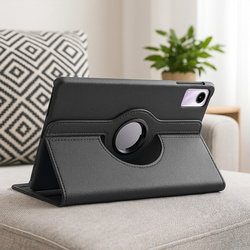Etui Obrotowe 360 do Xiaomi Redmi Pad SE 2023 11, czarne - ochronne z podstawką, dostęp do portów i przycisków