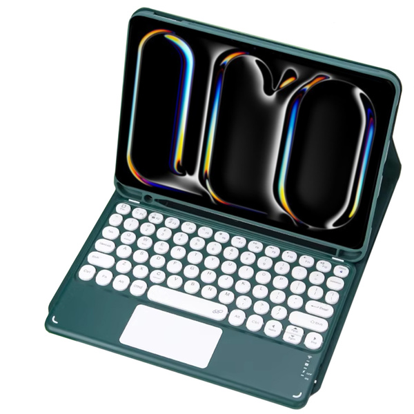 Etui z klawiaturą do iPad Pro 13 2024 M4 7 Gen. / Gen. 5 A2925, zielone - ochronne z podstawką