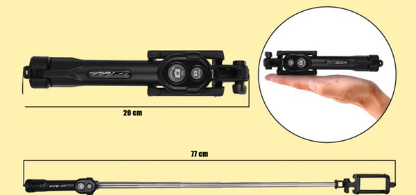 Kijek Bluetooth 2w1 Selfie Stick Statyw Uchwyt Monopod regulacja - lekki i poręczny