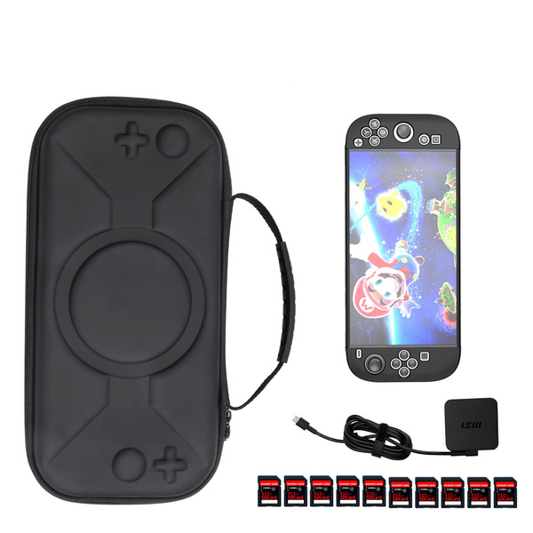 Etui Torba do Nintendo Switch 2 2025 na karty kabel wstrząsoodporna, czarne - ochronne z podstawką