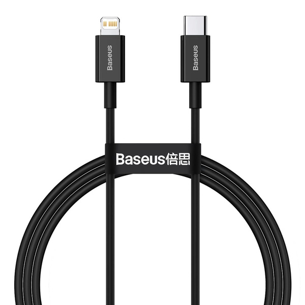 Kabel Baseus Superior Series USB-C / Lightning PD 20W 1 m, czarny
