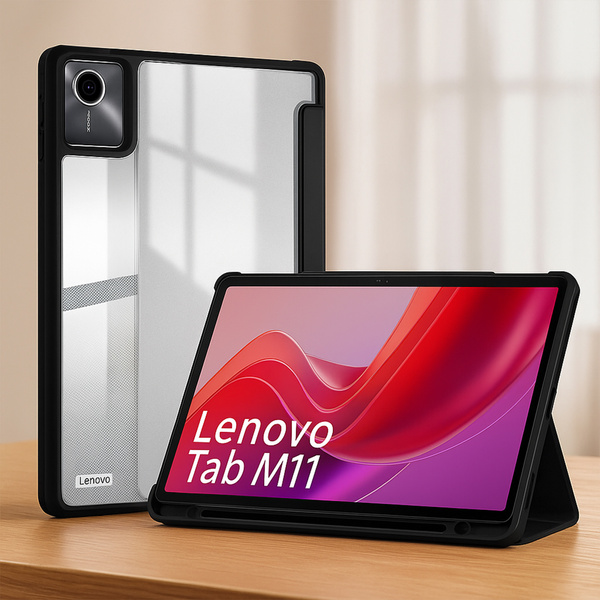Etui Crystal case do Lenovo Tab M11 10.95 11 / 11 TB330, czarne - ochronne z podstawką