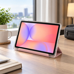 Etui Trifold do Galaxy Tab S10 Lite 10.9/ S10 FE/ S9 FE/ S9/ S8 z miejscem na rysik - różowe