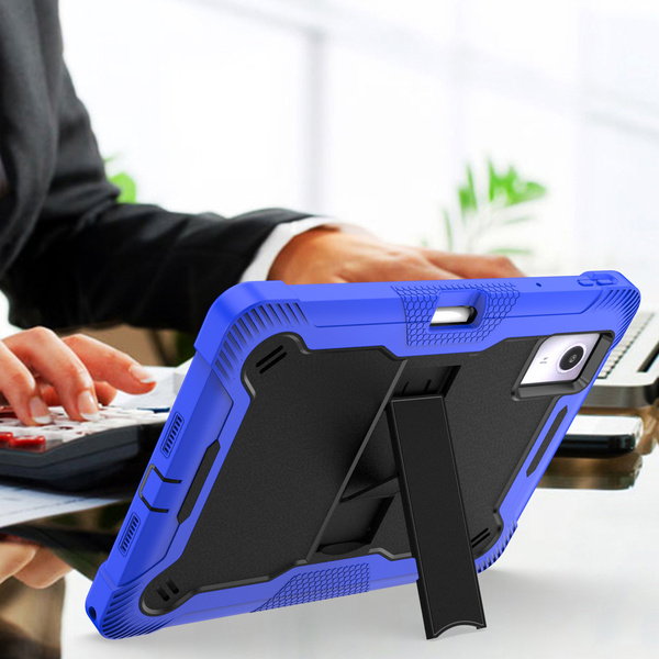 Etui pancerne do Lenovo Idea Tab Plus 12.1 2025 TB361FU TB361ZU, z podstawką, granatowe
