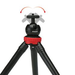Uniwersalny elastyczny statyw tripod na telefon aparat GoPro gwint 1 / 4, czarny