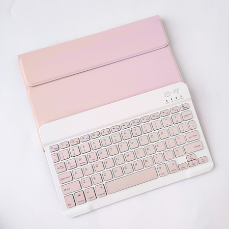 Etui pokrowiec z klawiaturą magnetyczną Bluetooth do Lenovo Tab P12 TB-370, różowe